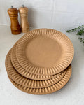 Pansmith Convenient Disposable Brown Kraft Paper Plates - Unbleached and Uncoated 9-inch - 30 Count