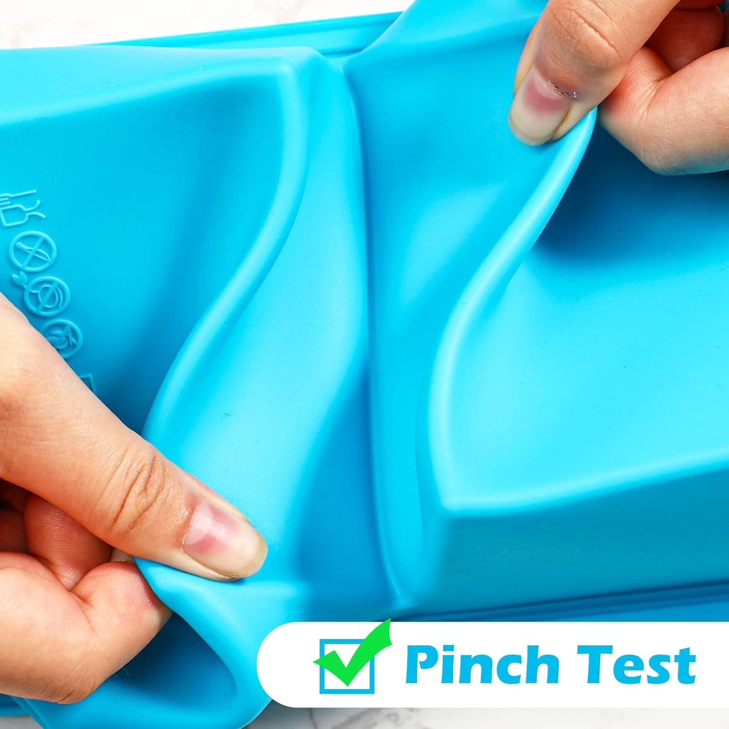 Pansmith Silicone Freezer Container with Lid, Food Storage Container, 2 Cup Tray for Soup Sauce Meal Prep, BPA Free - Blue