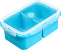 Pansmith Silicone Freezer Container with Lid, Food Storage Container, 2 Cup Tray for Soup Sauce Meal Prep, BPA Free - Blue