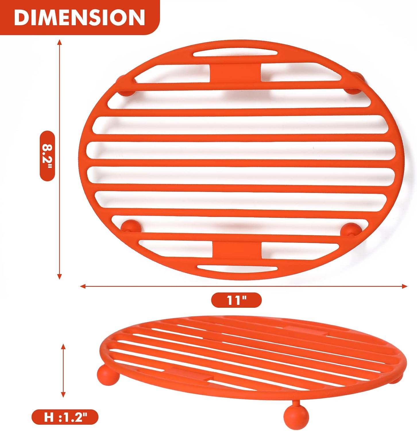 Pansmith Roasting Rack Oval Silicone 11x8 Inches Cooling Drying Rack Kitchen Cooking Rack for Baking Roasting Pan, Heat-Resistant Silicone Trivet