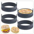 Pansmith Inner 4 inch Silicone English Muffin Rings, Nonstick Cookie Rings Crumpet Ring, BPA-Free, Set of 4