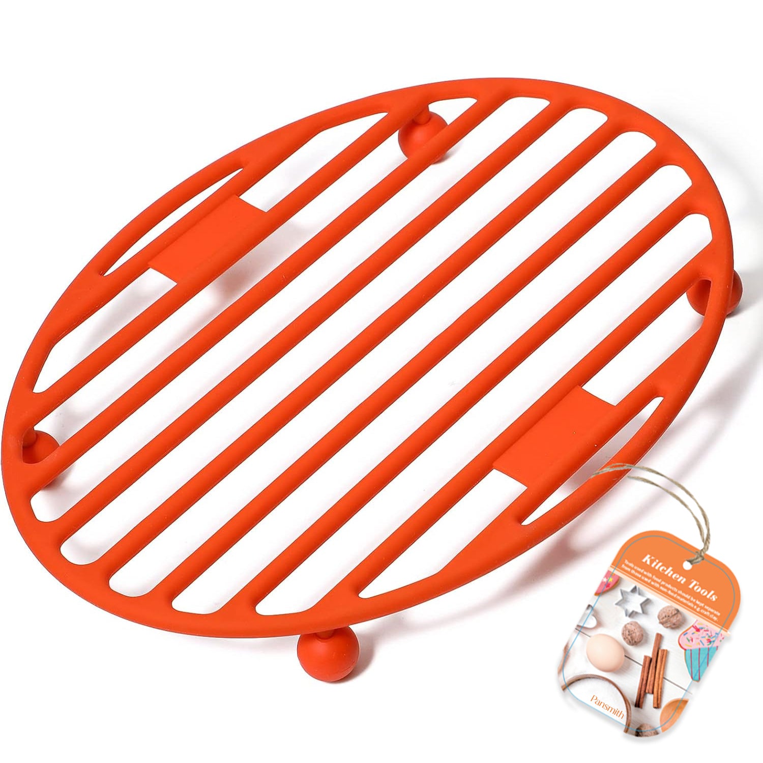 Pansmith Roasting Rack Oval Silicone 11x8 Inches Cooling Drying Rack Kitchen Cooking Rack for Baking Roasting Pan, Heat-Resistant Silicone Trivet