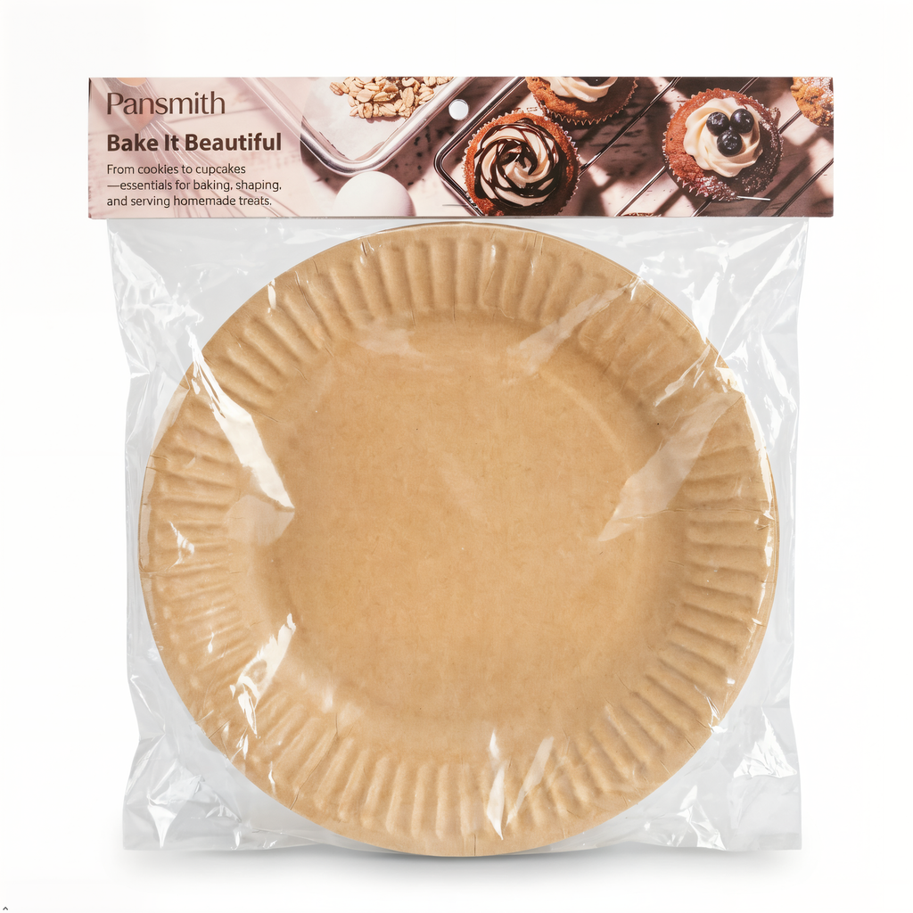 Pansmith Convenient Disposable Brown Kraft Paper Plates - Unbleached and Uncoated 9-inch - 30 Count